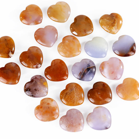 Natural Chalcedony Hand Carved Crystal Heart