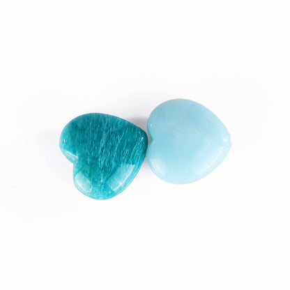 Natural Amazonite Hand Carved Crystal Heart