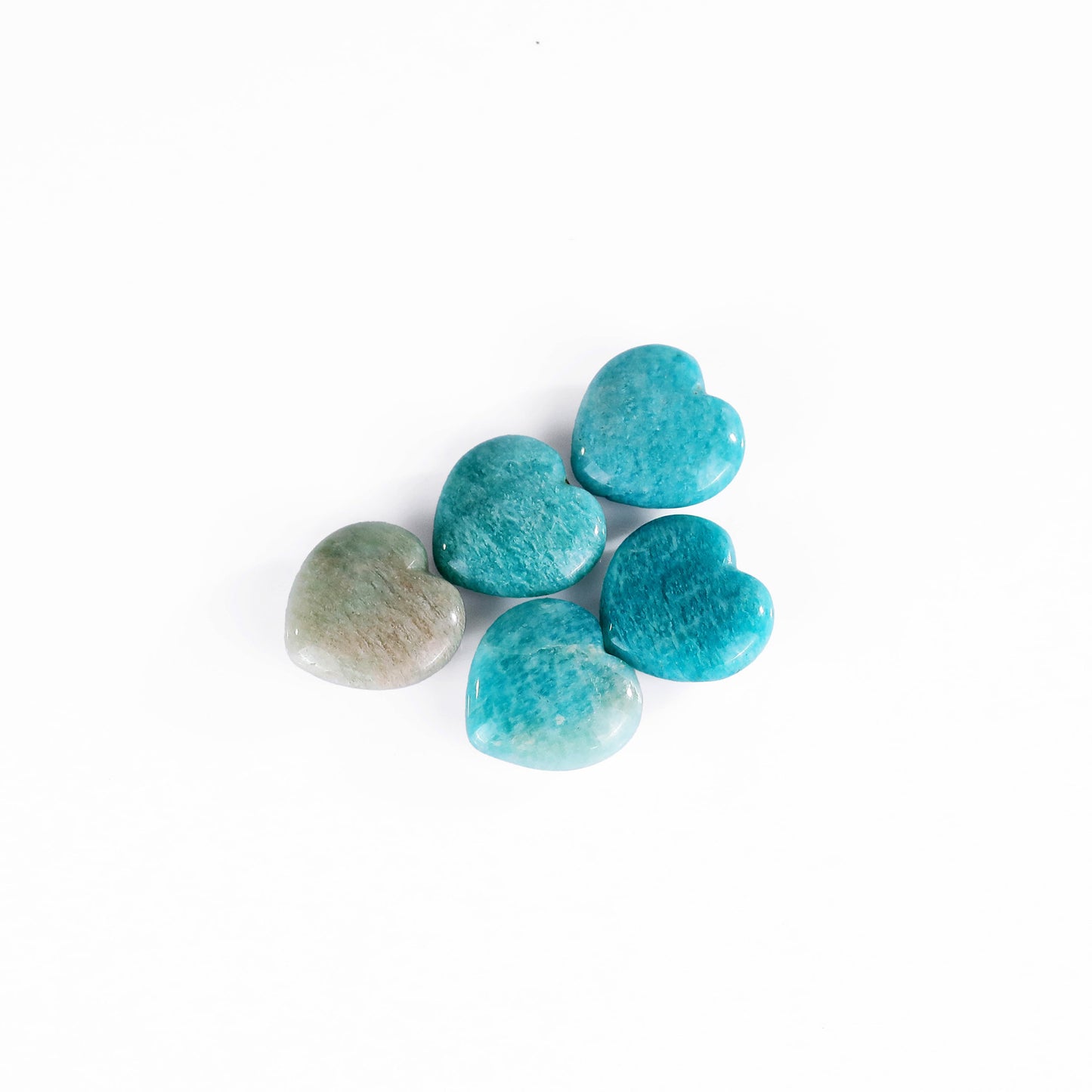 Natural Amazonite Hand Carved Crystal Heart