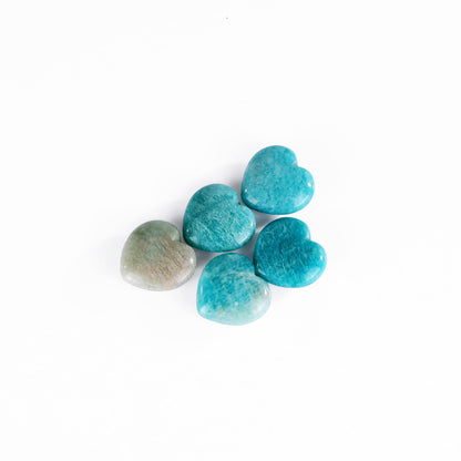 Natural Amazonite Hand Carved Crystal Heart