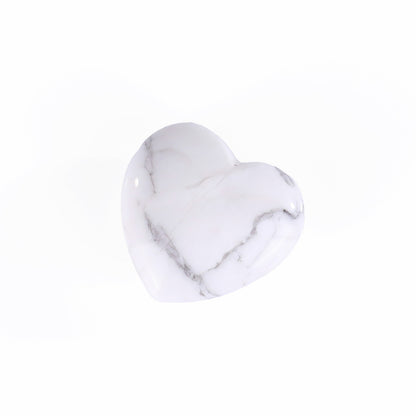 Natural Howlite Hand Carved Crystal Heart