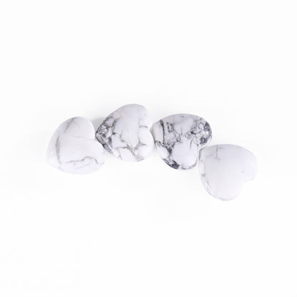 Natural Howlite Hand Carved Crystal Heart