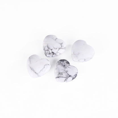 Natural Howlite Hand Carved Crystal Heart