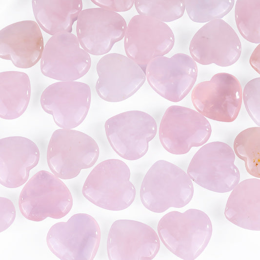 Natural Rose Quartz Hand Carved Crystal Heart