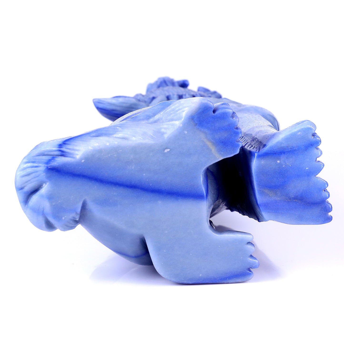 9.8" Blue Aventurine Chalcedony Hand Carved Crystal Wolf Sculpture Crystallumi